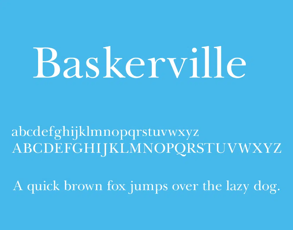 แบบอักษรที่ใช้มากที่สุดสำหรับการออกแบบโบรชัวร์: Baskerville