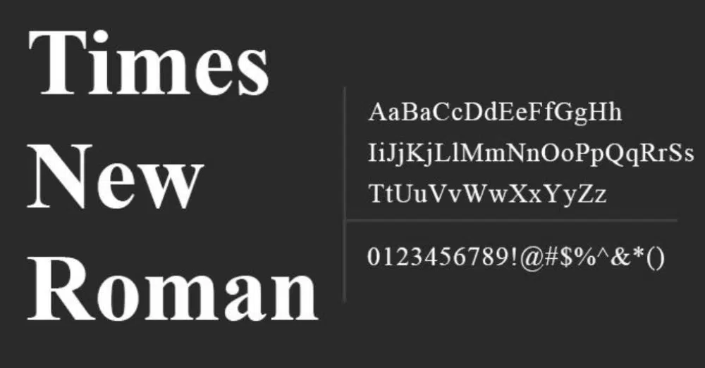 Font yang Paling Banyak Digunakan untuk Merancang Brosur: Times New Roman