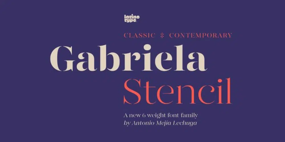 แบบอักษรที่ใช้มากที่สุดสำหรับการออกแบบโบรชัวร์: Gabriela Stencil