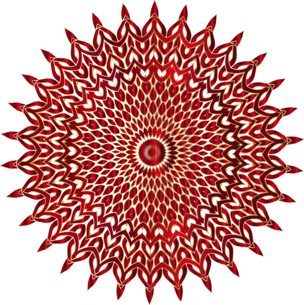 Kostenlose Mandala-Designs: Rotes Muster