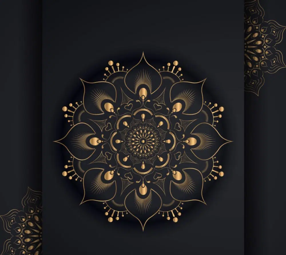 Desenhos de Mandala Grátis: Dourado