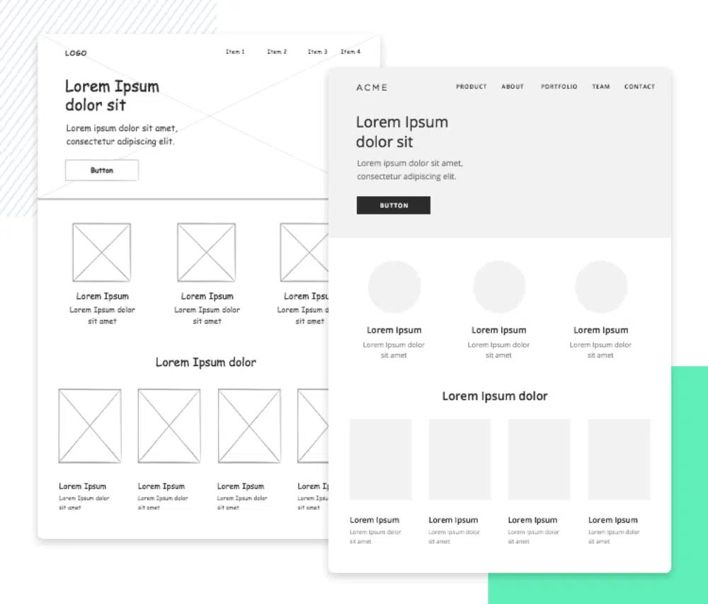 Comprensione dello spostamento cumulativo del layout e ottimizzazione del sito Web per esso: Web Vitals: Wireframe del sito Web