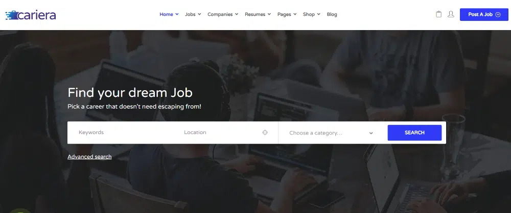 Cele mai bune teme WordPress pentru jobboard din 2021: Cariera