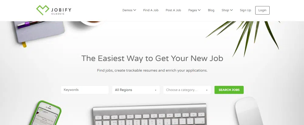 Los mejores temas de WordPress para bolsas de trabajo de 2021: Jobify