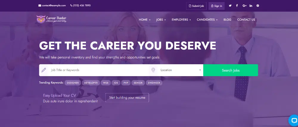 Tema WordPress Papan Pekerjaan Terbaik tahun 2021: CareerHunter