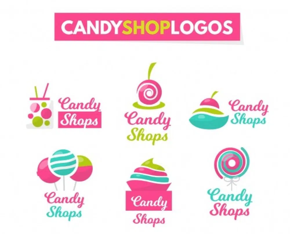 Kostenlose, äußerst nützliche Lebensmittel-Logo-Vorlagen: Candy Shop-Logo