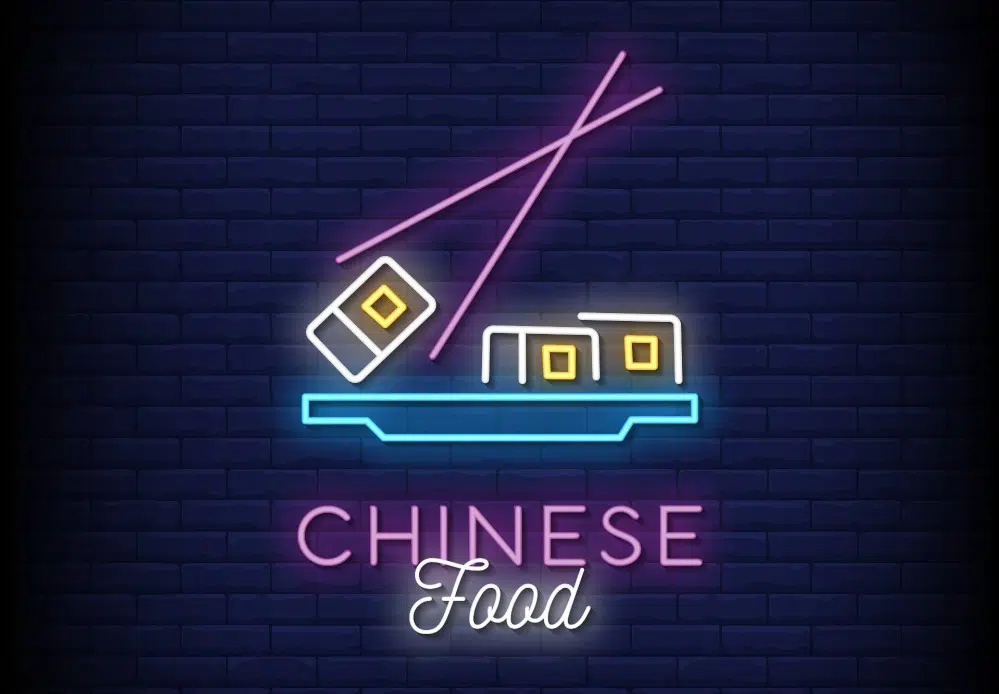 매우 유용한 무료 음식 로고 템플릿: Chinese Food Neon