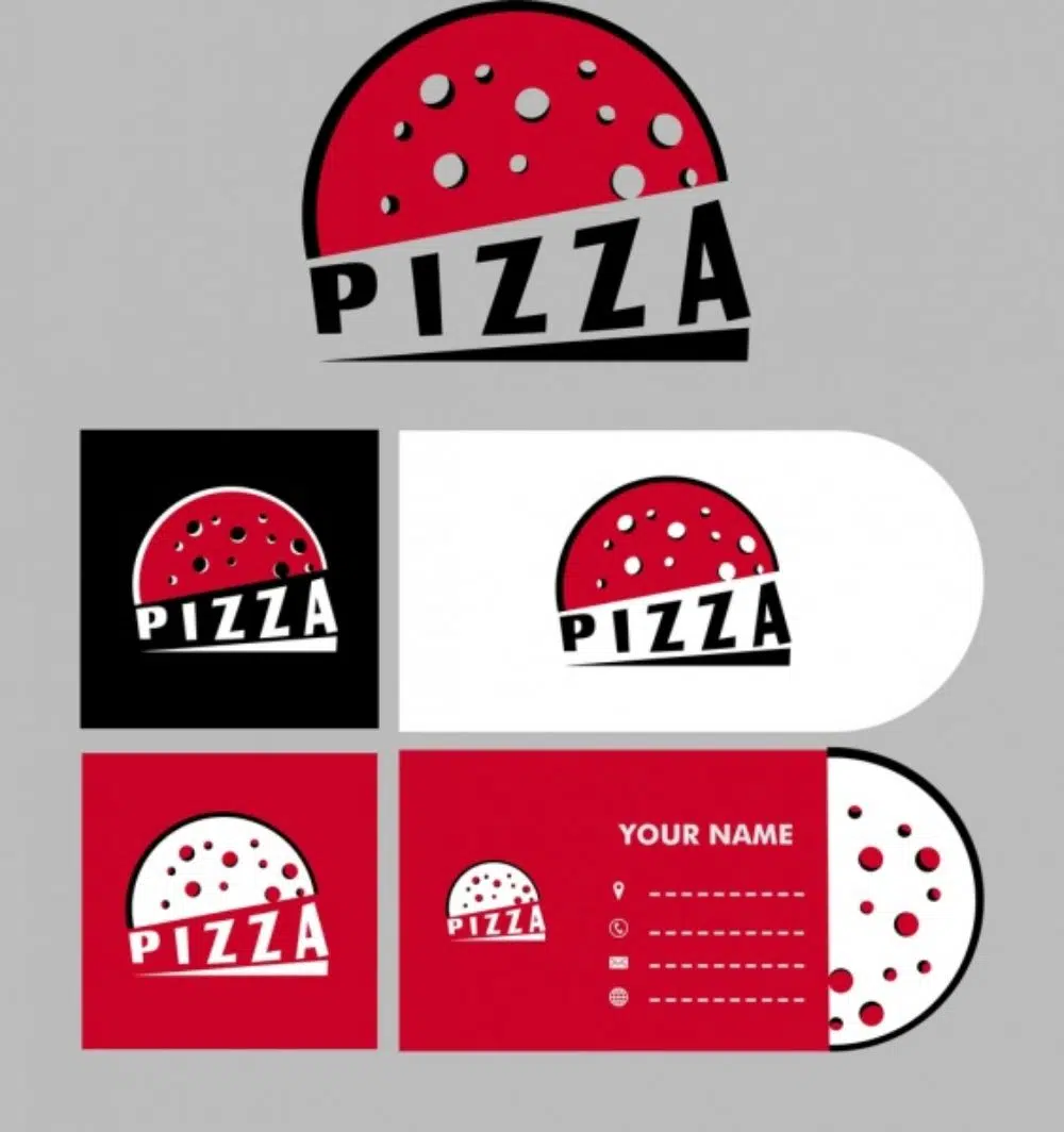 Darmowe bardzo przydatne szablony logo żywności: Pizza