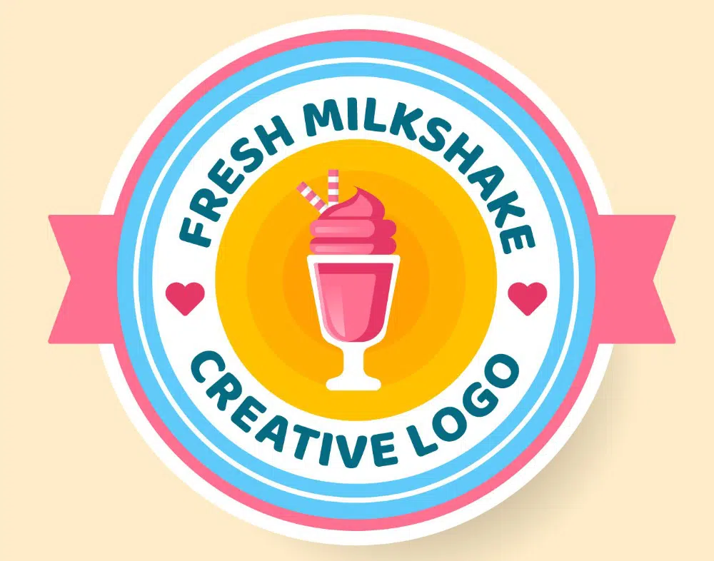 Templat Logo Makanan Sangat Berguna Gratis: Milk Shake