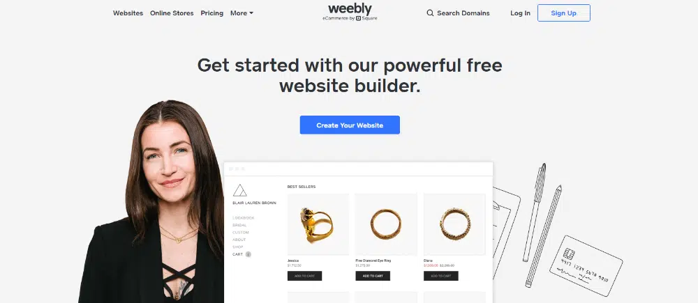 移动友好网站的响应式网站建设者：Weebly