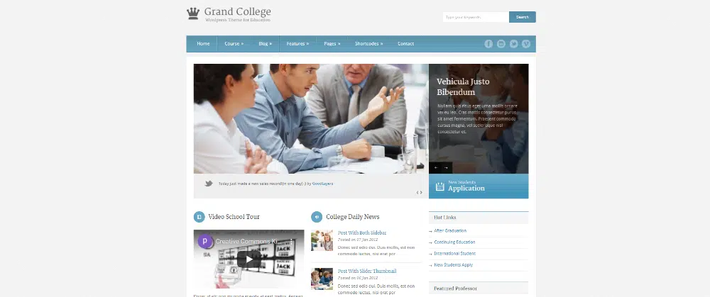 大学のための素晴らしいWordPressテーマ：Grand College