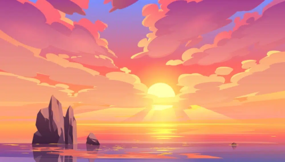 Fundaluri de cer uimitoare gratuite pentru designeri: Ocean Sunset Vector