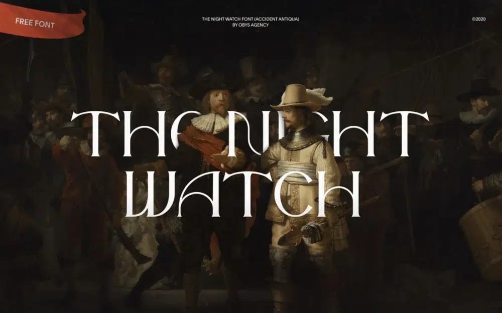 Web Sitesi Başlıkları için Ücretsiz Güçlü Yazı Tipleri: The Night Watch