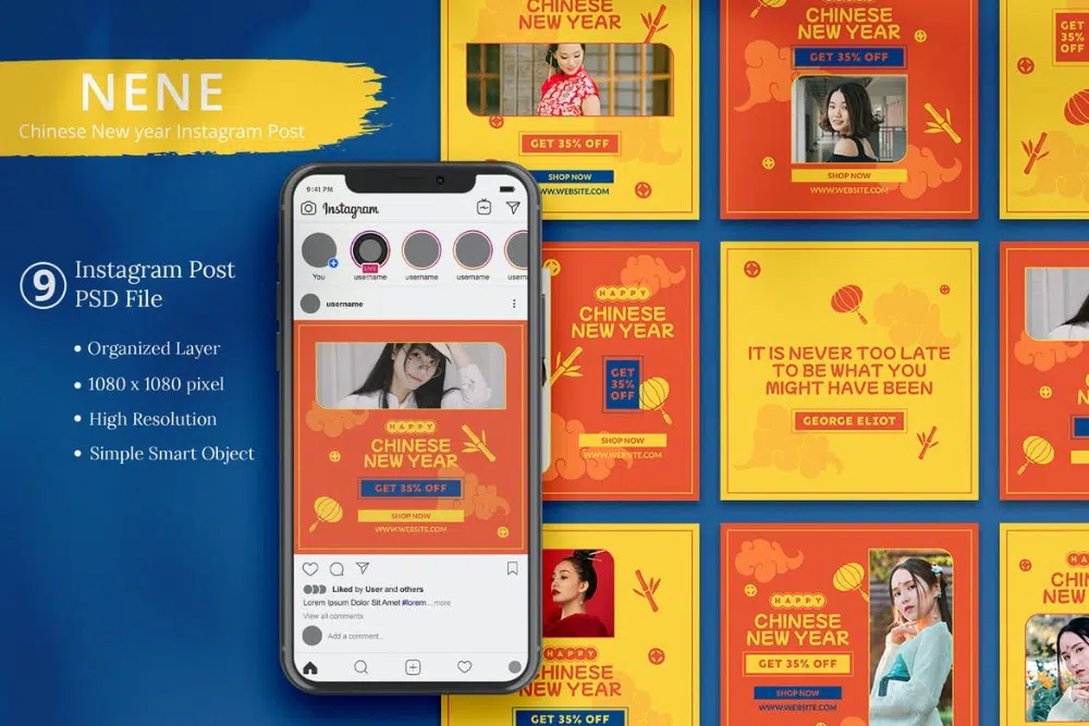 18. Envato: Post do Instagram do Ano Novo Oriental