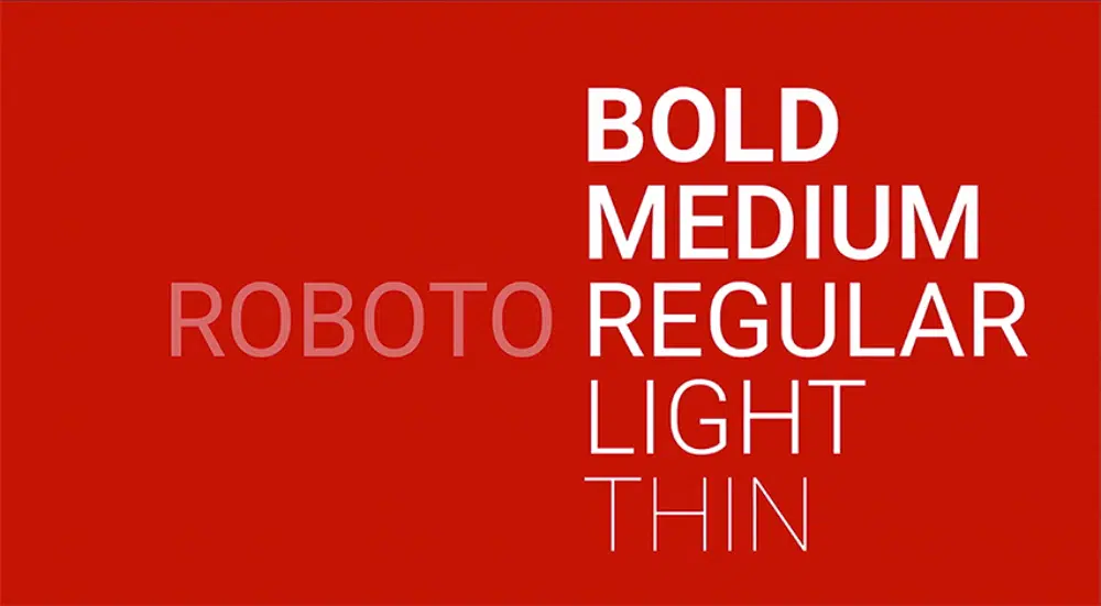 Roboto - websichere Schriftart