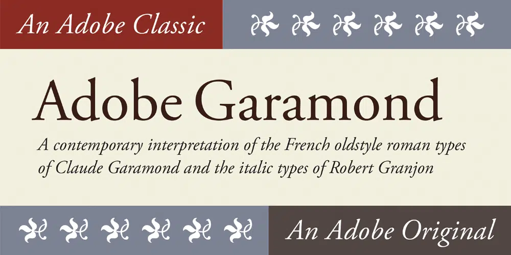 Adobe Garamond - websichere Schriftart