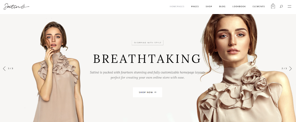 Apparel Brands WordPress 主題：Satine - 時尚和服裝店主題