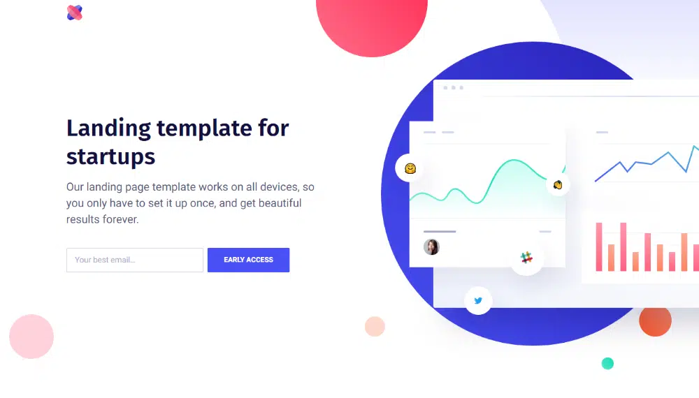 หน้า Landing Page ของ HTML ฟรีที่ดีที่สุดสำหรับปี 2022: Startup Landing Page