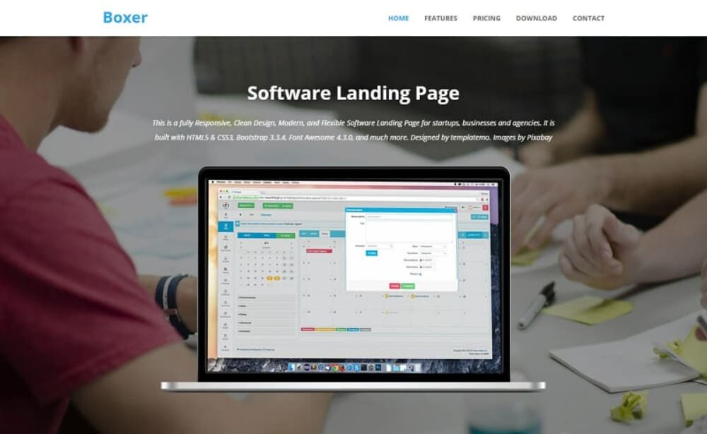 Beste kostenlose HTML-Landingpages für 2022: Software-Landingpage