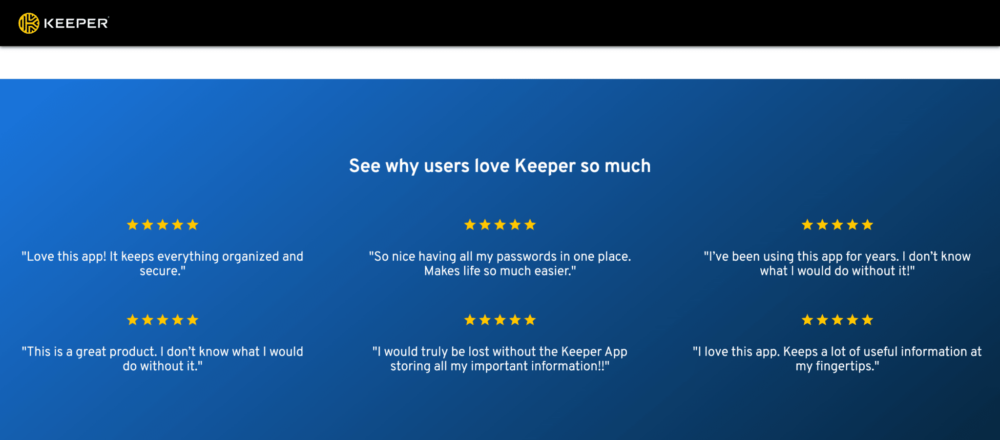 Recensioni sulla sicurezza di Keeper