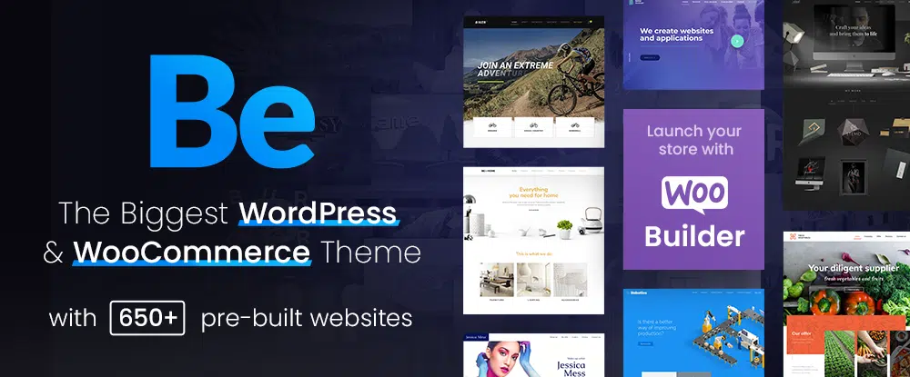 2. Be - Il più grande tema WordPress e WooCommerce: risorse per i web designer per migliorare il flusso di lavoro