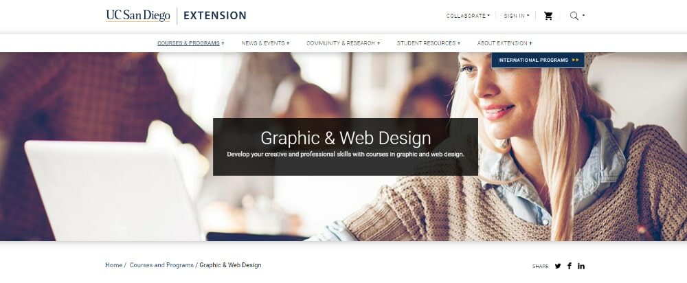 Najlepsze szkoły projektowania stron internetowych w USA: University of California-San Diego