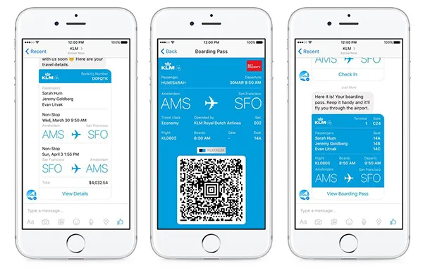 KLM – Flight Updates and Documentation Service Via Messenger