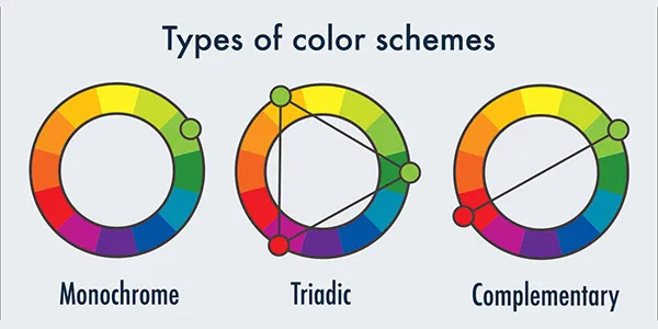 3 Types of color schemes for infographic.