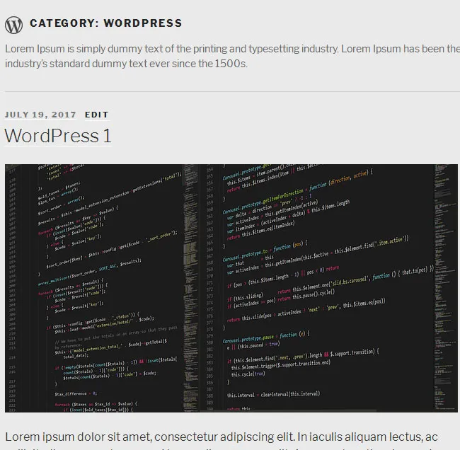 New WordPress Category