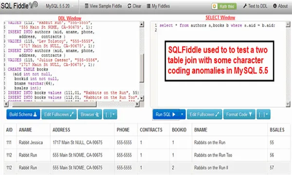 SQL Fiddle