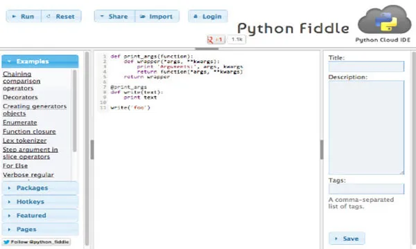 Python Fiddle