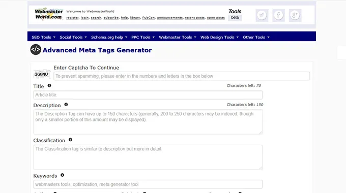 Advanced Meta Tags Generator