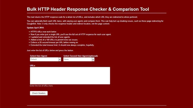 Bulk HTTP Header Response Checker & Comparison Tool