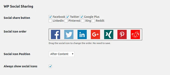 WP Social Sharing