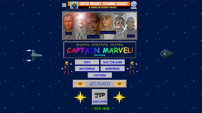 Captain Marvel Movie Page on Marvel Website