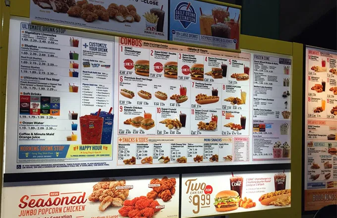 Sonic menu