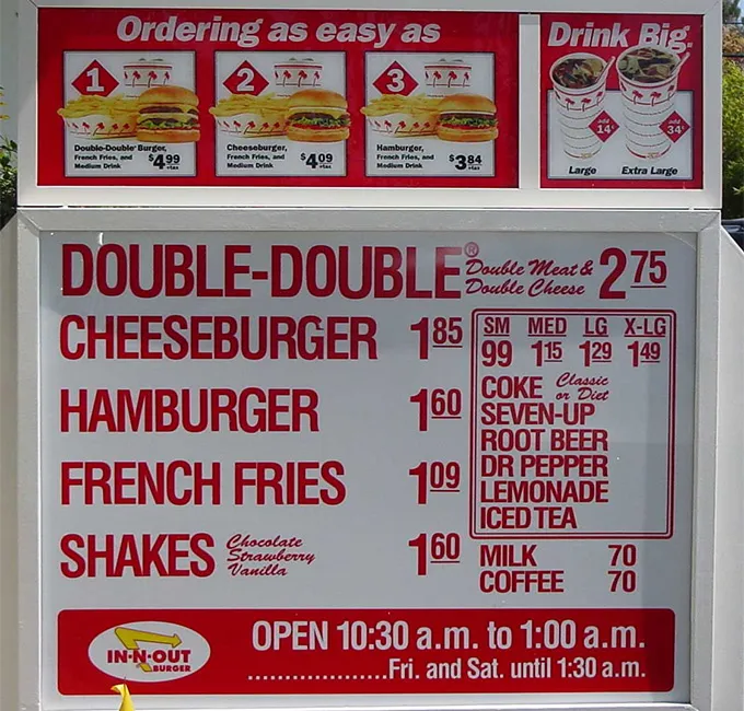 In-N-Out menu