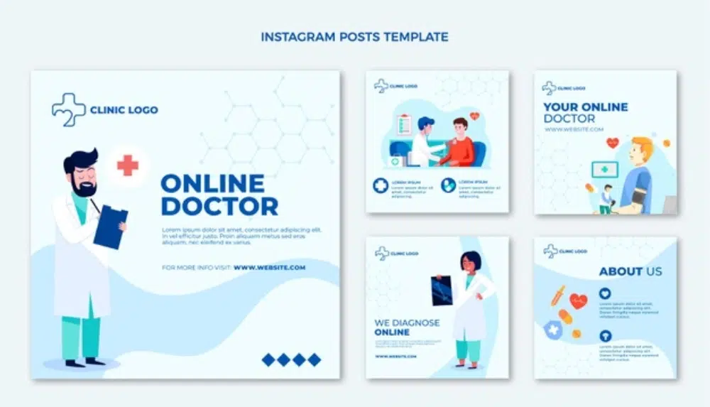 Activos de diseño gratuitos para diseñadores de atención médica: plantilla de publicaciones de Instagram