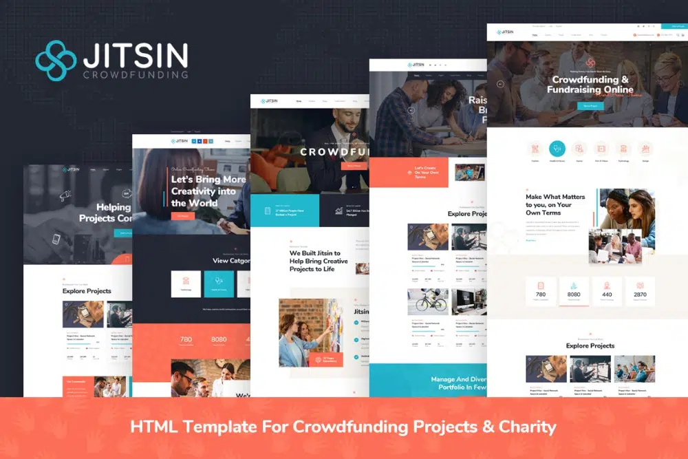 Tema HTML yang Berguna untuk Acara Amal: Jitsin - HTML Untuk Proyek & Amal Crowdfunding