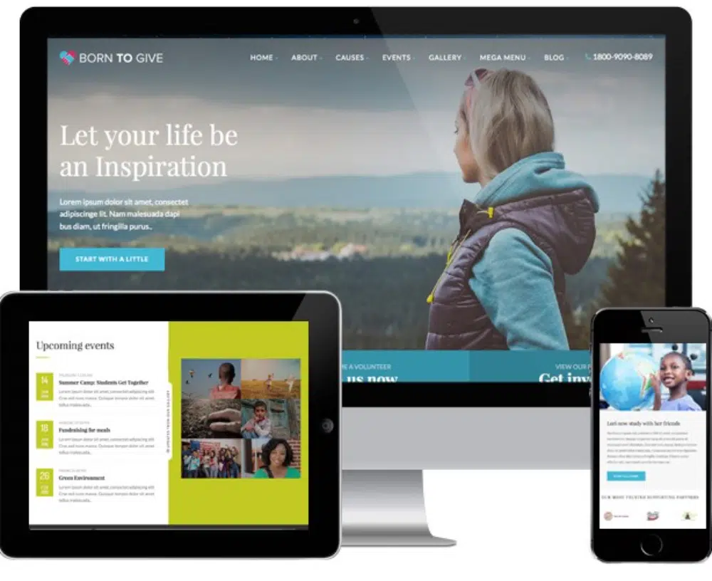 ธีม HTML ที่เป็นประโยชน์สำหรับกิจกรรมการกุศล: Born To Give - Charity Crowdfunding Responsive HTML5 Template