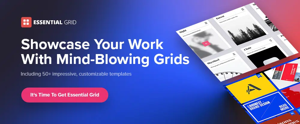 Bild des Essential Grid Plugin – Showcase mit anpassbaren Grid-Vorlagen