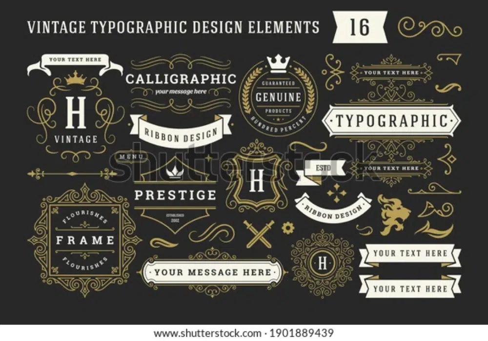 20 de vectori retro și vintage: elemente de design tipografic vintage