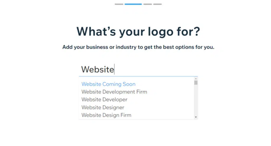 Wix Logo Maker บทช่วยสอนทีละขั้นตอน: เลือกอุตสาหกรรม