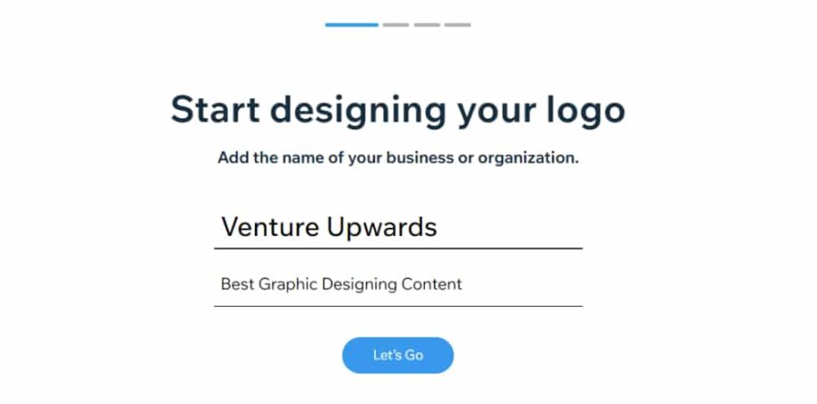 Tutorial paso a paso del creador de logos de Wix: Ingresa el nombre de la empresa