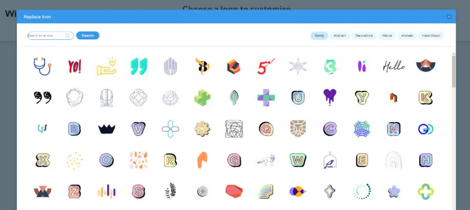 Wix Logo Maker บทช่วยสอนทีละขั้นตอน: แทนที่ไอคอน