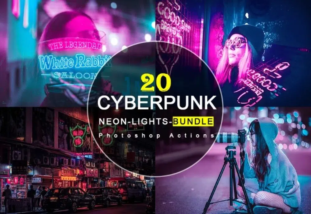 Luces de neón ciberpunk 20 en 1