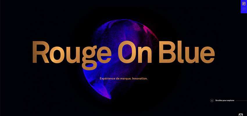 Rouge sur bleu