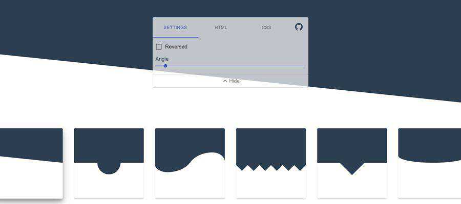 مثال على مولد فاصل قسم CSS