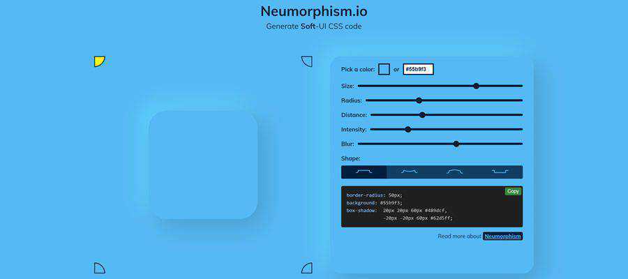 مثال من Neumorphism.io