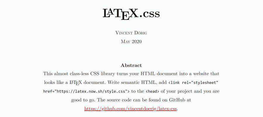 ตัวอย่างจาก LaTeX.css